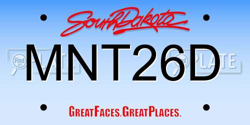 MNT26D South Dakota License Plate