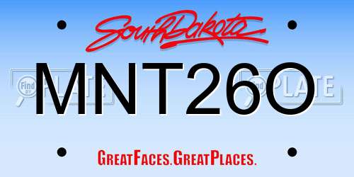 MNT26O South Dakota License Plate