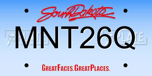 MNT26Q South Dakota License Plate