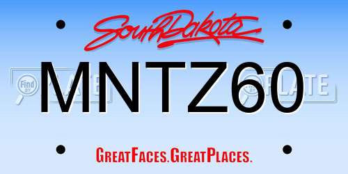 MNTZ60 South Dakota License Plate