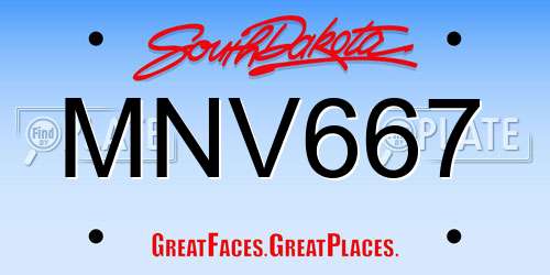MNV667 South Dakota License Plate
