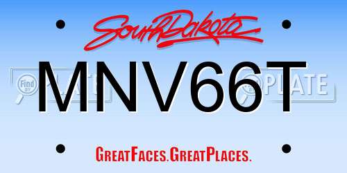 MNV66T South Dakota License Plate