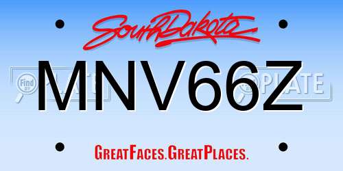 MNV66Z South Dakota License Plate