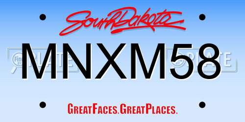 MNXM58 South Dakota License Plate