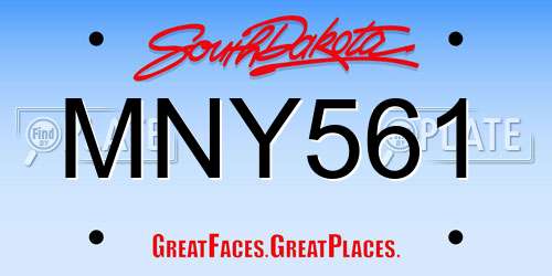 MNY561 South Dakota License Plate