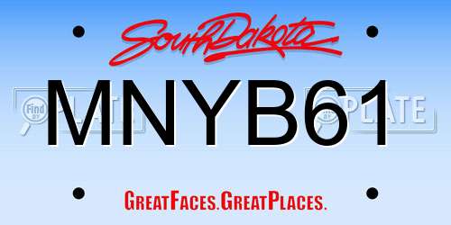 MNYB61 South Dakota License Plate