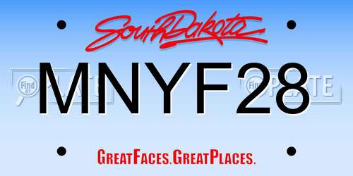 MNYF28 South Dakota License Plate