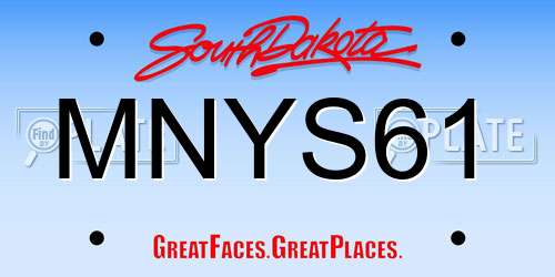 MNYS61 South Dakota License Plate