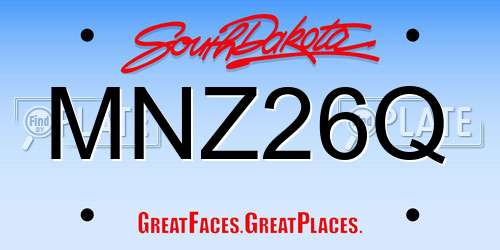 MNZ26Q South Dakota License Plate