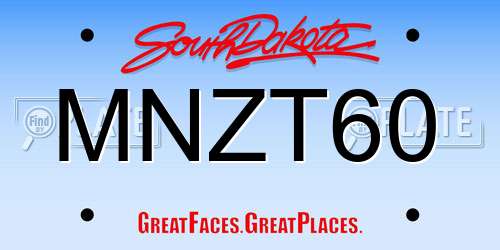 MNZT60 South Dakota License Plate