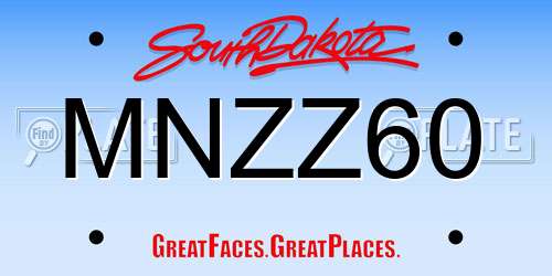 MNZZ60 South Dakota License Plate