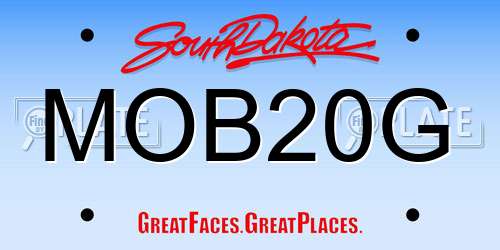 MOB20G South Dakota License Plate