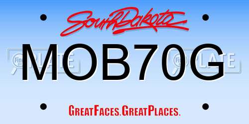 MOB70G South Dakota License Plate