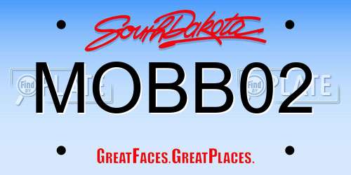 MOBB02 South Dakota License Plate