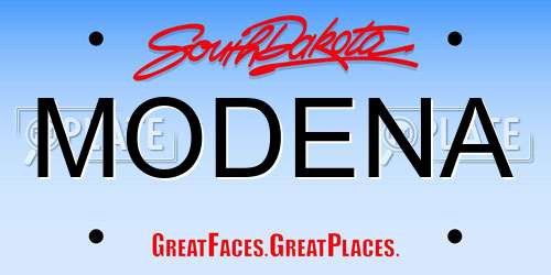 MODENA South Dakota License Plate