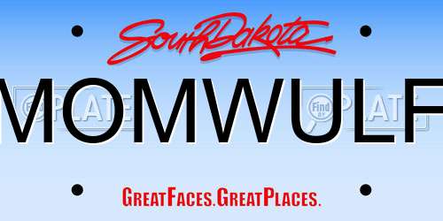 MOMWULF South Dakota License Plate