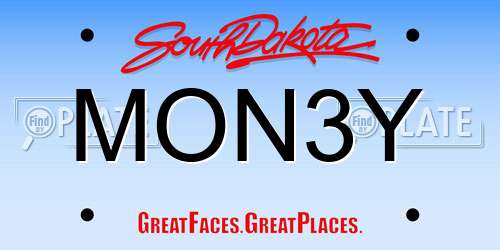 MON3Y South Dakota License Plate