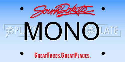 MONO South Dakota License Plate