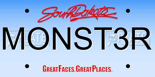 MONST3R South Dakota License Plate
