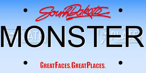 MONSTER South Dakota License Plate