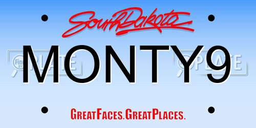 MONTY9 South Dakota License Plate
