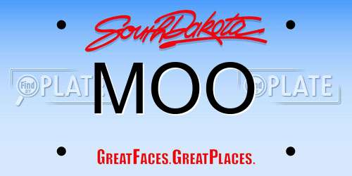 MOO South Dakota License Plate