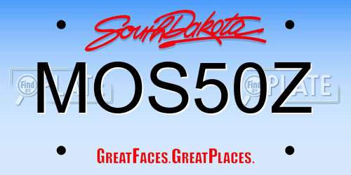 MOS50Z South Dakota License Plate
