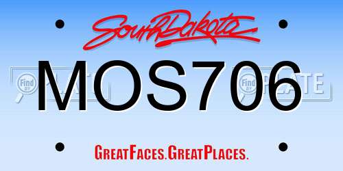 MOS706 South Dakota License Plate
