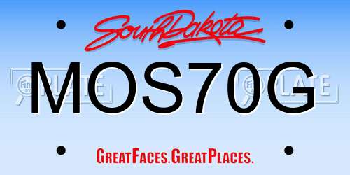 MOS70G South Dakota License Plate