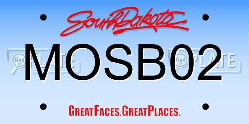 MOSB02 South Dakota License Plate