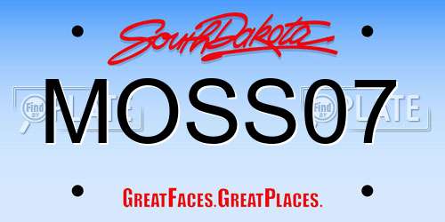 MOSS07 South Dakota License Plate