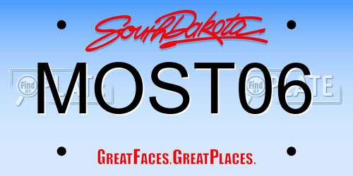 MOST06 South Dakota License Plate