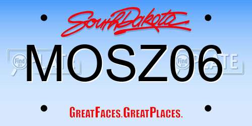 MOSZ06 South Dakota License Plate