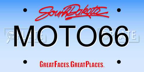 MOTO66 South Dakota License Plate