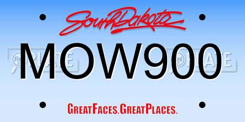MOW900 South Dakota License Plate