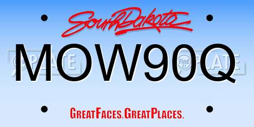 MOW90Q South Dakota License Plate
