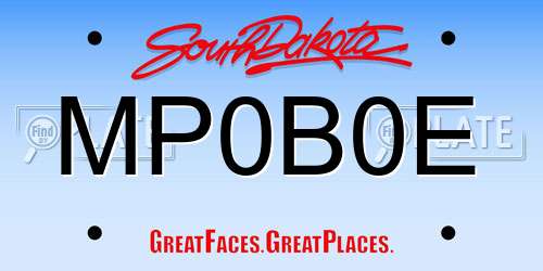 MP0B0E South Dakota License Plate