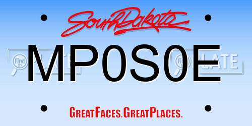 MP0S0E South Dakota License Plate