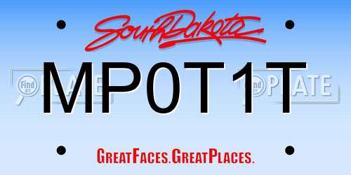 MP0T1T South Dakota License Plate