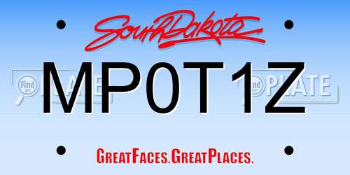 MP0T1Z South Dakota License Plate