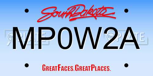 MP0W2A South Dakota License Plate