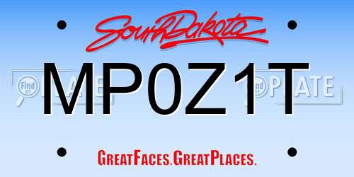 MP0Z1T South Dakota License Plate