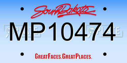 MP10474 South Dakota License Plate
