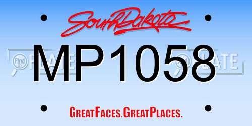 MP1058 South Dakota License Plate