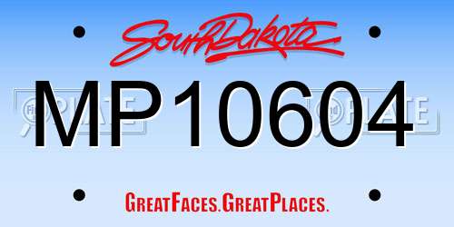 MP10604 South Dakota License Plate