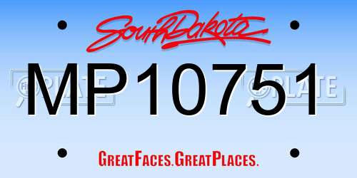 MP10751 South Dakota License Plate