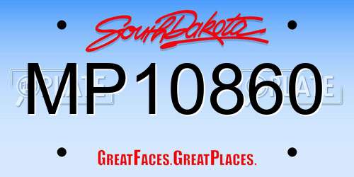MP10860 South Dakota License Plate