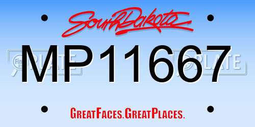 MP11667 South Dakota License Plate