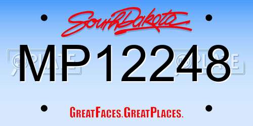 MP12248 South Dakota License Plate