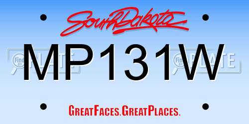 MP131W South Dakota License Plate